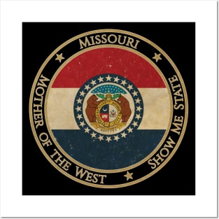 Vintage Missouri USA United States of America American State Flag Posters and Art